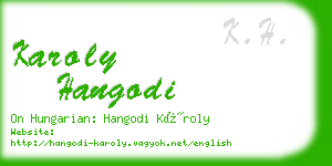 karoly hangodi business card